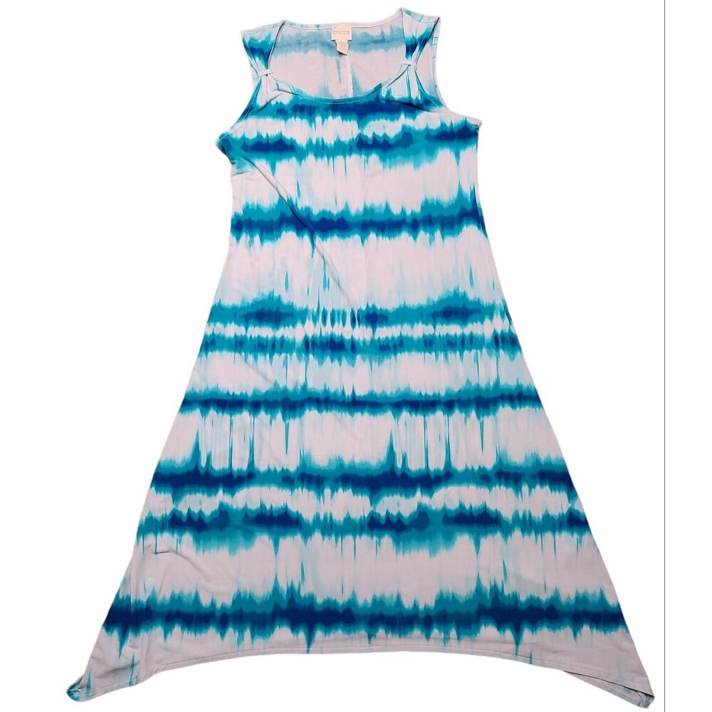 Chicos Tie Dyed Sleeveless Dress Size 0 Fit & Flare Summery